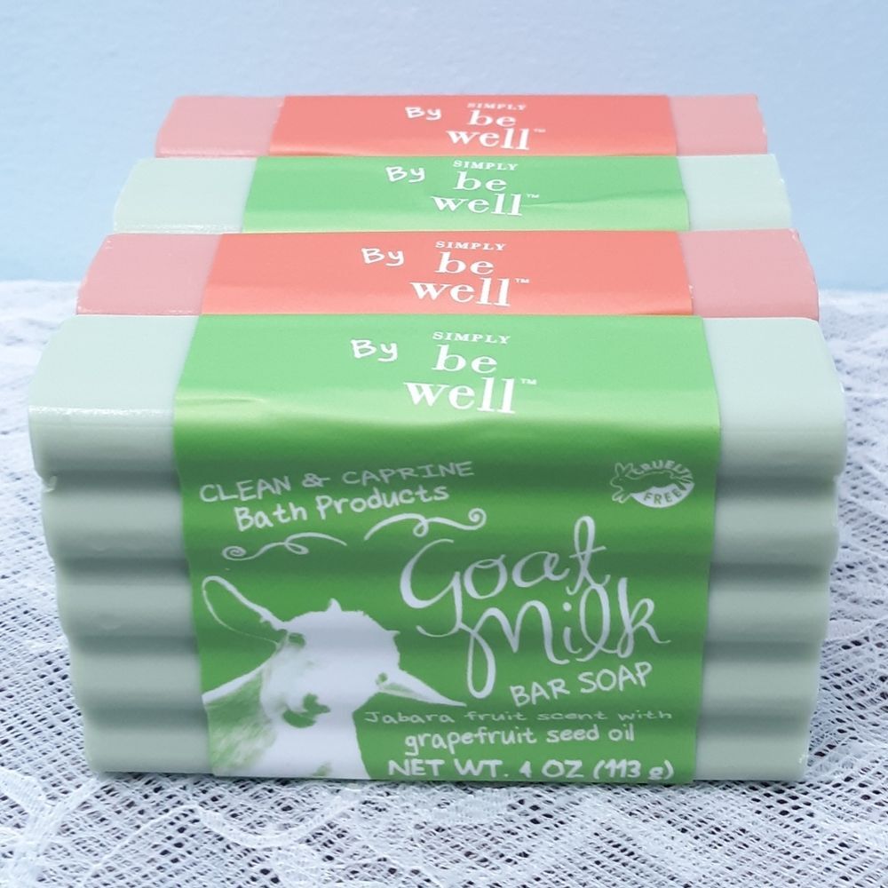 6 Goat Milk Bar Soap Clean Caprine Simply Be Well Jabara Fruit Papaya red green - Picture 5 of 14